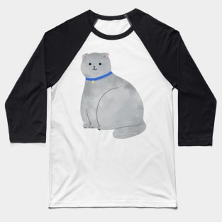 scottish fold cat, Grey Cat Baseball T-Shirt
